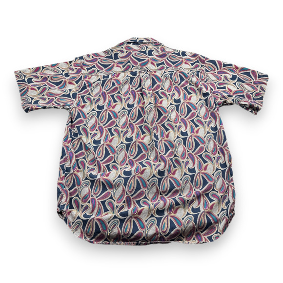 Vintage Enro Shirt Adult LARGE Purple Blue Paisley Check Psychedelic 90s - Picture 3 of 8